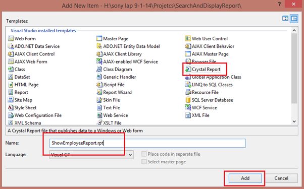 Select Crystal Report